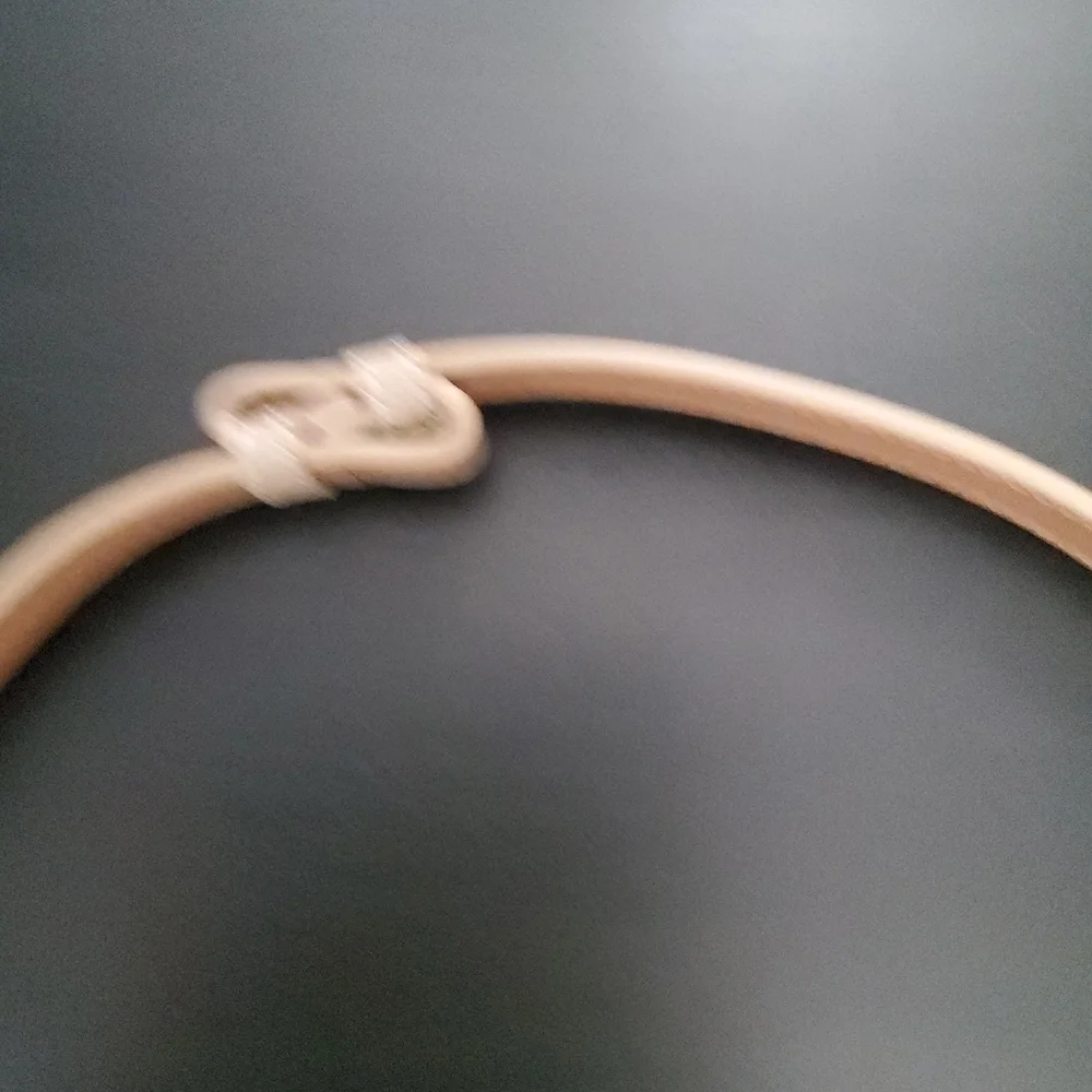 Elegant Tan Leather Belt Gold Accent